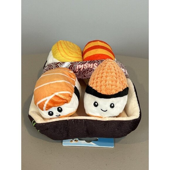 Yummy Sushi Dog Toy Set Plush with Squeakers Vibrant Life Cozy Buddy New - Picture 1 of 14